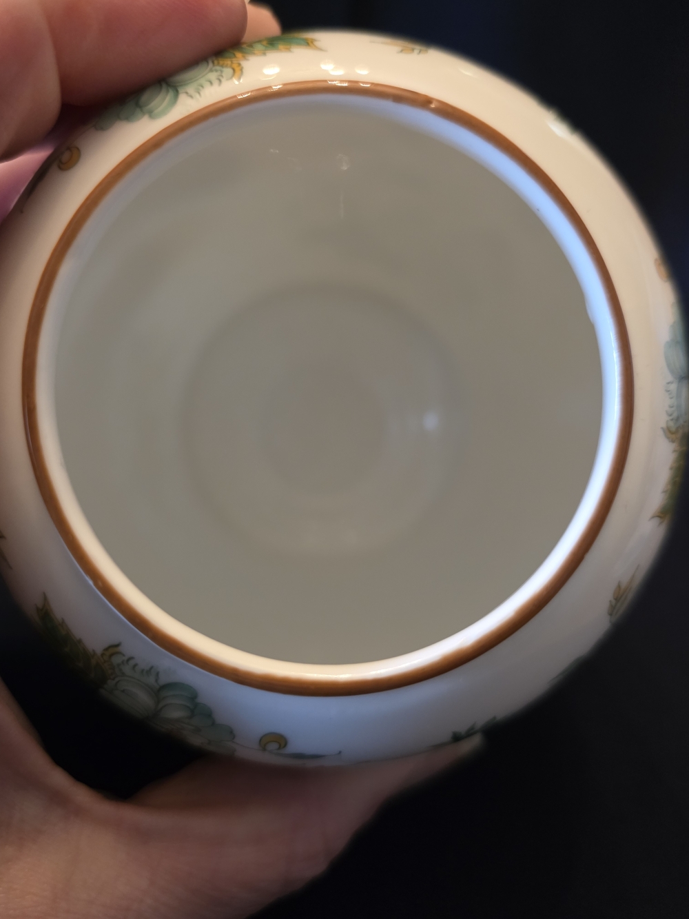 Crown Staffordshire 'Kowloon' Bone China Piece in Green Mark 4.5" Bud Vase - Picture 5 of 6